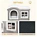 Casetta per Gatti da Interno con 2 Entrate e Finestra, Cuscino e Base Antiscivolo, 63.5x37x40cm - Bianco /Grigio - Foto miniatura 3