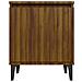 Lusso Casadino -  Comodino Con Gambe In Metallo Rovere Marrone 40x30x50 Cm - Foto miniatura 5