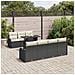 Set divani da giardino a 8 pezzi  con cuscini in rattan poliestere nero, Divano da giardino a 2 posti  con cuscini in rattan poliestere nero - Foto miniatura 3