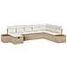 Set Divano da Giardino 8 Pezzi con Cuscini Beige in Polyrattan - Foto miniatura 1
