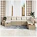 Set Divano da Giardino 8 Pezzi con Cuscini Beige in Polyrattan - Foto miniatura 3