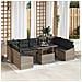 Set Divano da Giardino da 10 Pezzi con Cuscini Grigio in Polyrattan - Foto miniatura 2
