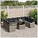 Set Divano da Giardino da 10 Pezzi con Cuscini Grigio in Polyrattan - Foto miniatura 3