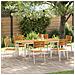 Set da pranzo da giardino  7 pezzi in legno massello di acacia, Tavolo da pranzo all'aperto  200x90x74.5 cm in legno massello di acacia, Sedie da giardino impilabili  2 pz in legno massello di acacia e acciaio, Sedie da giardino impilabili  4 pz in legno  - Foto miniatura 2