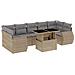 Set Divano da Giardino 8 pz con Cuscini Beige in Polyrattan - Foto miniatura 1