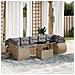Set Divano da Giardino 8 pz con Cuscini Beige in Polyrattan - Foto miniatura 2