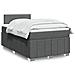Giroletto a Molle con Materasso Grigio Scuro 120x190cm Tessuto - Foto miniatura 2