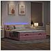 Struttura Letto Pouf con Materassi Rosa 180x200 cm Velluto - Foto miniatura 3