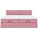 Struttura Letto Pouf con Materassi Rosa 180x200 cm Velluto - Foto miniatura 8