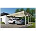 Tettoia Posto Auto Coperto In Legno 6.06x5.03 M - 30 M2 - Copertura Pvc - Foto miniatura 1