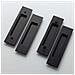 Maniglia A Incasso Per Porta Nascosta - Ovale In Acciaio Inox, Set Completo Per Porta Scorrevole Black - Foto miniatura 4