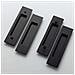 Maniglia A Incasso Per Porta Nascosta - Ovale In Acciaio Inox, Set Completo Per Porta Scorrevole Black - Foto miniatura 9