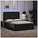 Struttura Letto Pouf con Materasso Nero 140x200 cm Similpelle - Foto miniatura 3