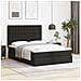 Struttura Letto Pouf con Materasso Nero 140x200 cm Similpelle - Foto miniatura 4