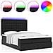 Struttura Letto Pouf con Materasso Nero 140x200 cm Similpelle - Foto miniatura 5