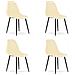 Sedia WAT crema / gambe nere x 4 - Foto miniatura 1