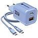Caricabatterie Da Casa Originale Gan 33w Pd 1x Usb-a 1x Usb-c Fino A 33w Blu Per Smartphone - Foto miniatura 1