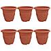 Vaso Rotondo per Fiori 6 pcs Rosso Mattone Ø 26 x 21.5 cm - Foto miniatura 1