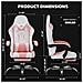 Sedia Da Gaming Sedia Da Computer Ergonomica Con Poggiapiedi, Supporto Lombare, Poggiatesta, Rotazione A 360° E Schienale Alto, Rosa - Foto miniatura 3