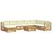 Set di divani da esterno 9 pcs Bianco e Crema Poliestere - Foto miniatura 1