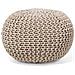 Pouf Poggiapiedi In Tessuto Beige 40 X 25 Cm Conrad - Foto miniatura 33