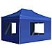 Gazebo Professionale Pieghevole Pareti Alluminio 4,5x3m Blu - Foto miniatura 1