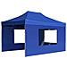 Gazebo Professionale Pieghevole Pareti Alluminio 4,5x3m Blu - Foto miniatura 3