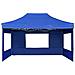 Gazebo Professionale Pieghevole Pareti Alluminio 4,5x3m Blu - Foto miniatura 4