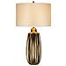 Lampada Da Tavolo Grande 1 Luce, Ceramica Bronzo, Paralume Perla, Attacco E27 - Foto miniatura 5