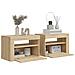 Comodini 2 pz con Luci LED Rovere Sonoma 60x35x40 cm - Foto miniatura 6