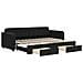 Divano Letto Estraibile Con Cassetti Nero 80x200 Cm In Velluto - Foto miniatura 1