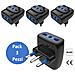 Adattatore Tripla Spina 3 Vie 16a 1500 Watt 3 Pezzi - Foto miniatura 2