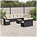 Set Divani Da Giardino 11 Pz Con Cuscini In Polyrattan Nero - Foto miniatura 2