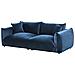 Divano 3 Posti Luvos Velluto Blu Scuro - Foto miniatura 3