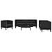 Set Divani Chesterfield 3pz Nero in Similpelle - Foto miniatura 2