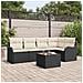 Set di divani da giardino  da 5 pezzi con cuscini in polyrattan marrone, Divano da giardino  a 2 posti con spazio di stoccaggio e cuscini in polyrattan nero - Foto miniatura 2