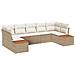 Set Divano Giardino 7 Pezzi con Cuscini Beige Polyrattan Acacia - Foto miniatura 1