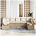 Set Divano Giardino 7 Pezzi con Cuscini Beige Polyrattan Acacia - Foto miniatura 3