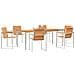Set da Pranzo da Giardino  7 Pezzi in Legno Massello di Acacia, Tavolo da Pranzo Esterno  200x90x74.5 cm in Legno Massello di Acacia - Foto miniatura 3