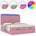 Struttura Letto Pouf con Materassi Rosa 180x200 cm Velluto - Foto miniatura 5