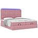 Struttura Letto Pouf con Materassi Rosa 180x200 cm Velluto - Foto miniatura 6