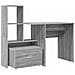 Scrivania Grigio sonoma 131.5 x 50 x 106.5 cm Legno multistrato - Foto miniatura 1