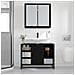 Mobiletto per specchio da bagno Rovere nero 65 x 20 x 60 cm - Foto miniatura 4