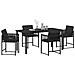 Set da Pranzo per Giardino 5 pcs Nero polyrattan - Foto miniatura 3
