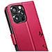 Custodia A Portafoglio Per Iphone 16 Pro Design Premium Fiori Farfalla, Rosso - Foto miniatura 5