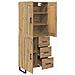 Credenza con cassetto Rovere artigianale 69,5 x 34 x 180 cm - Foto miniatura 5