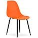 Sedia WAT arancione / gambe nere x 4 - Foto miniatura 2