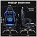 Sedia Da Gaming Sedia Da Computer Ergonomica Con Poggiapiedi, Supporto Lombare, Poggiatesta, Rotazione A 360° E Schienale Alto, Blu - Foto miniatura 3