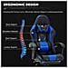 Sedia Da Gaming Sedia Da Computer Ergonomica Con Poggiapiedi, Supporto Lombare, Poggiatesta, Rotazione A 360° E Schienale Alto, Blu - Foto miniatura 5