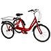 Bici A Tre Ruote Misura 24 Bicicletta Unisex Tr24 Con Cambio 6v Telaio In Alluminio Completa Di Accessori E Luci A Led - 47 Argento - Foto miniatura 2